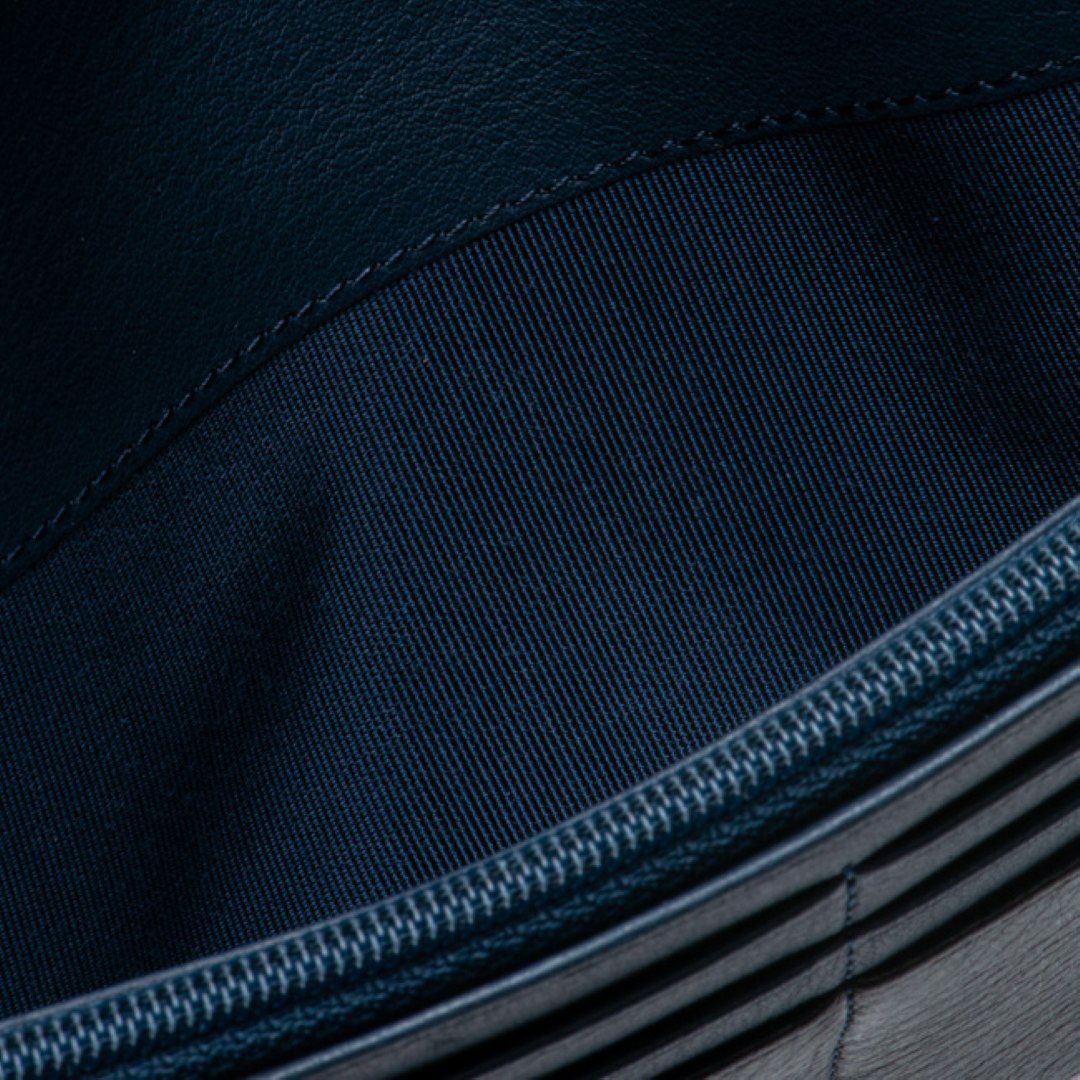 LANVIN COLLECTION DEER SKIN かぶせ型長財布 ブラック