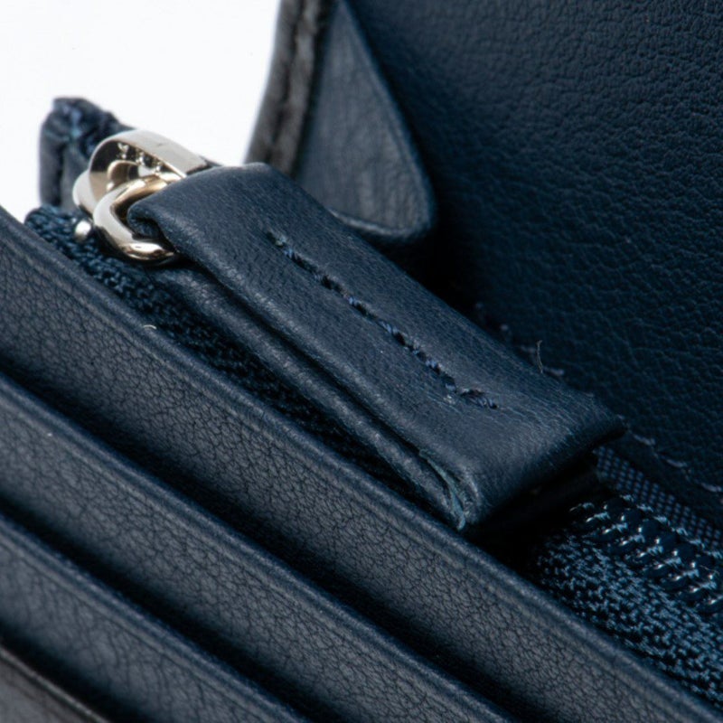 LANVIN COLLECTION DEER SKIN かぶせ型長財布 ブラック