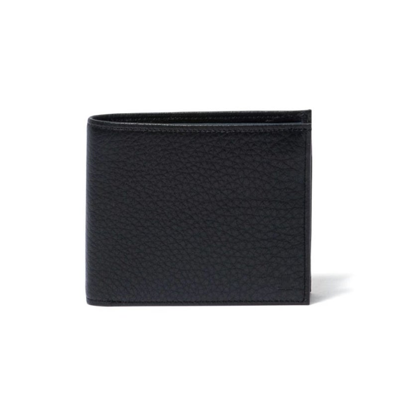 LANVIN COLLECTION DEER SKIN 小銭入れ付き二つ折り財布 ブラック