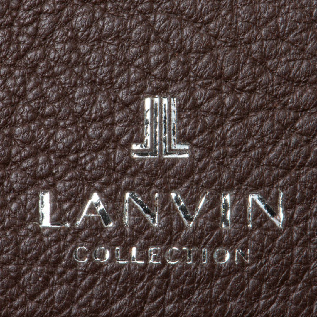 LANVIN COLLECTION DEER SKIN 小銭入れ付き二つ折り財布 チョコ
