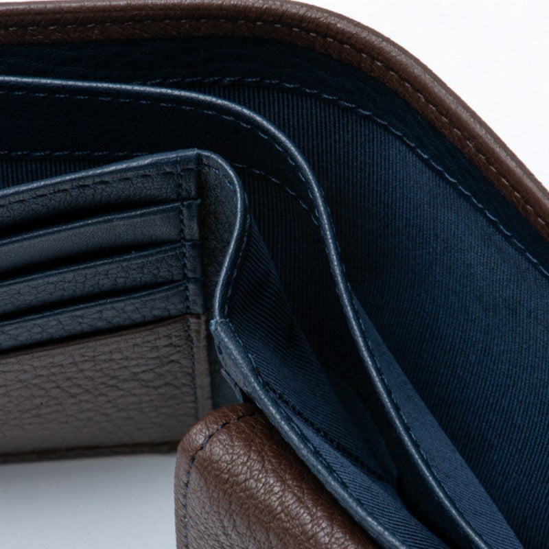 LANVIN COLLECTION DEER SKIN 小銭入れ付き二つ折り財布 チョコ