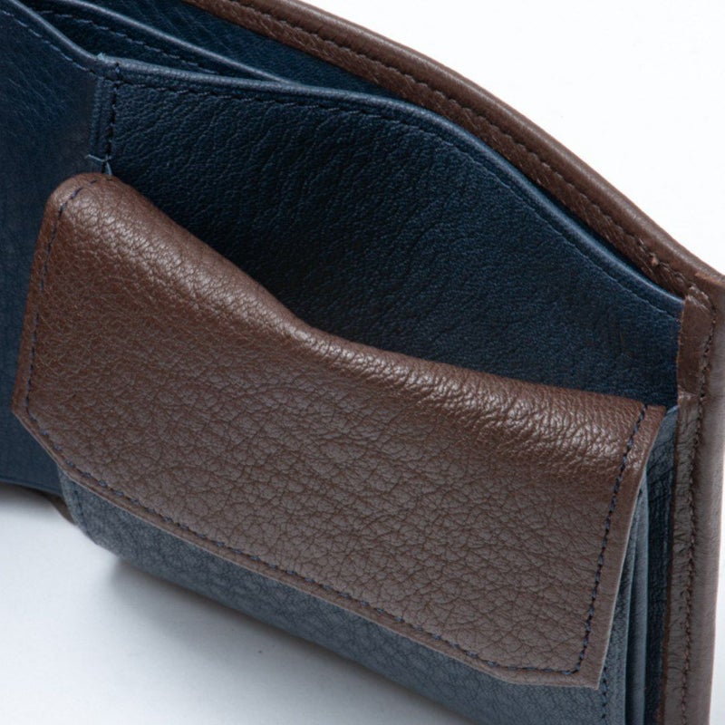 LANVIN COLLECTION DEER SKIN 小銭入れ付き二つ折り財布 チョコ