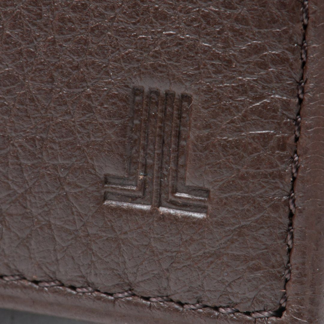 LANVIN COLLECTION DEER SKIN 小銭入れ付き二つ折り財布 チョコ