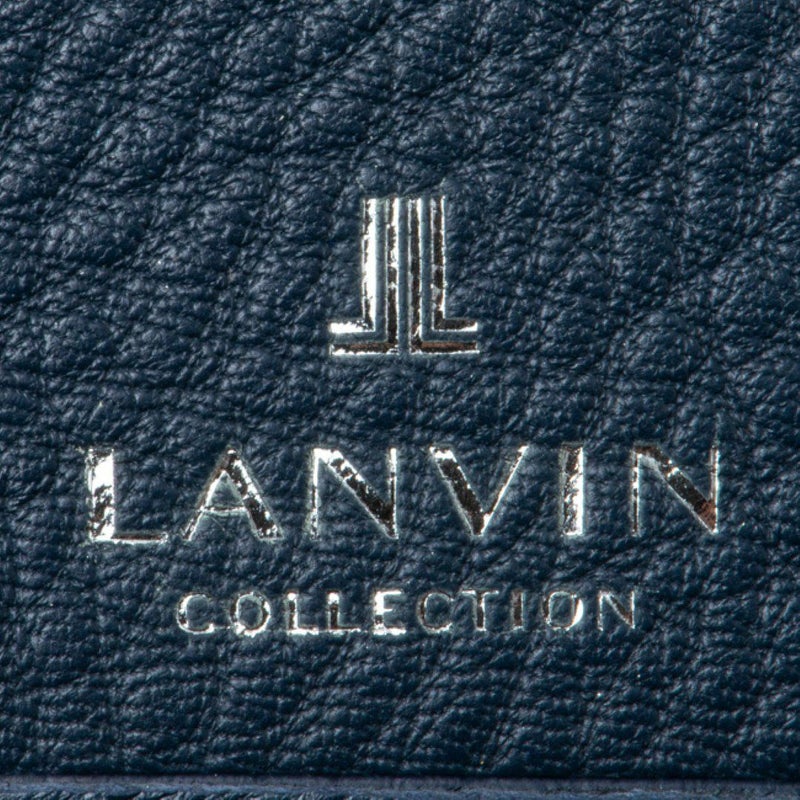 LANVIN COLLECTION DEER SKIN 二つ折り財布 ネイビー