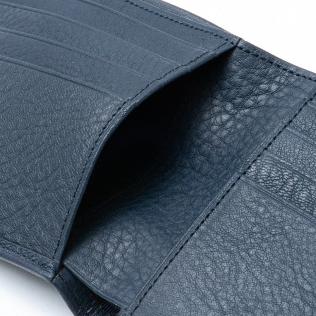 LANVIN COLLECTION DEER SKIN 二つ折り財布 ネイビー