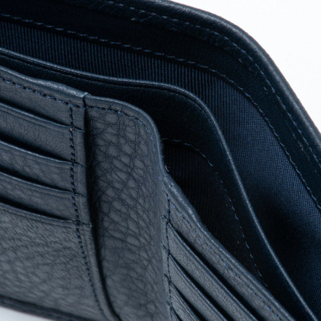 LANVIN COLLECTION DEER SKIN 二つ折り財布 ネイビー