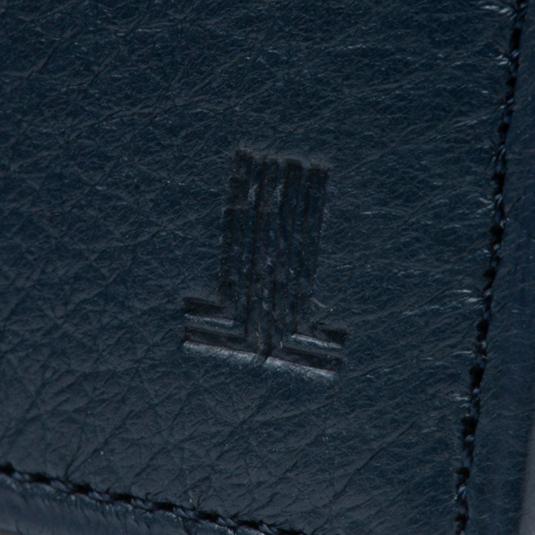 LANVIN COLLECTION DEER SKIN 二つ折り財布 ネイビー