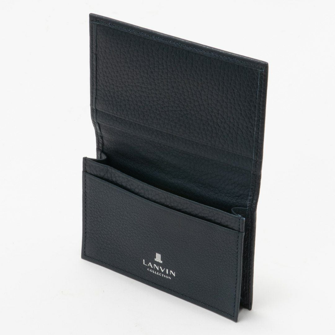LANVIN COLLECTION DEER SKIN 名刺入れ ネイビー