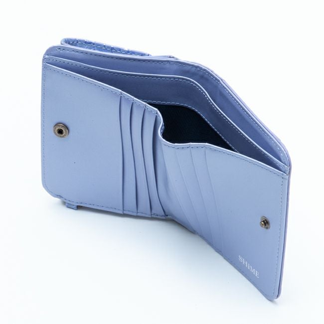 【新品】シィメフラワー✨アラベスク BOX小銭入れ付き 折り財布 財布 パープル SHiME FLOWER アラベスク BOX小銭入れ付き折り財布 商品｜THE BAGMANIA