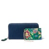 SHiME FLOWER ギャザリー 長財布 ネイビー