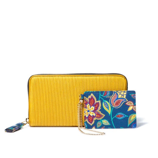 SHiME FLOWER ギャザリー 長財布 イエロー