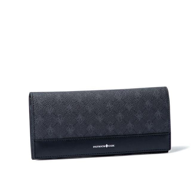 PATRICK COX プレイドキングス ファスナー付き長財布 ブラック