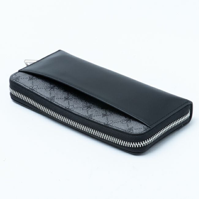 PATRICK COX プレイドキングス ラウンドファスナー長財布 グレー