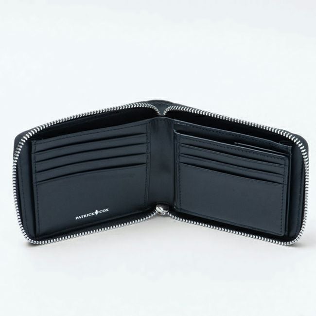 PATRICK COX プレイドキングス 小銭入付 ラウンドファスナー二つ折り財布 グレー