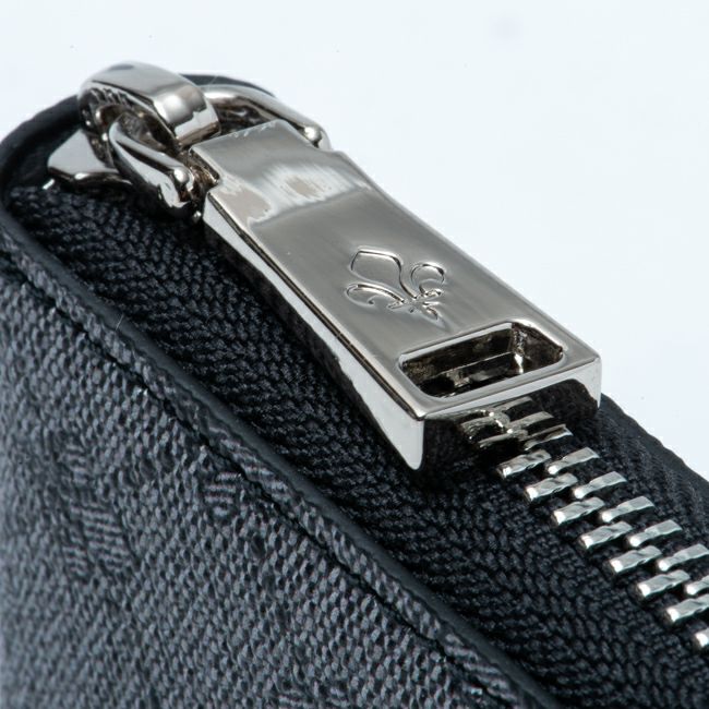 PATRICK COX プレイドキングス 小銭入付 ラウンドファスナー二つ折り財布 グレー