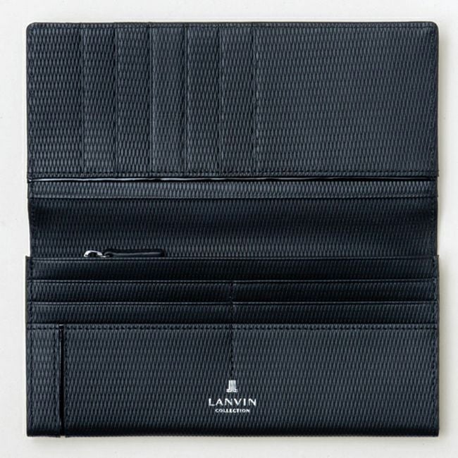 LANVIN COLLECTION LEATHER COMBINATION かぶせ型長財布 ブラック