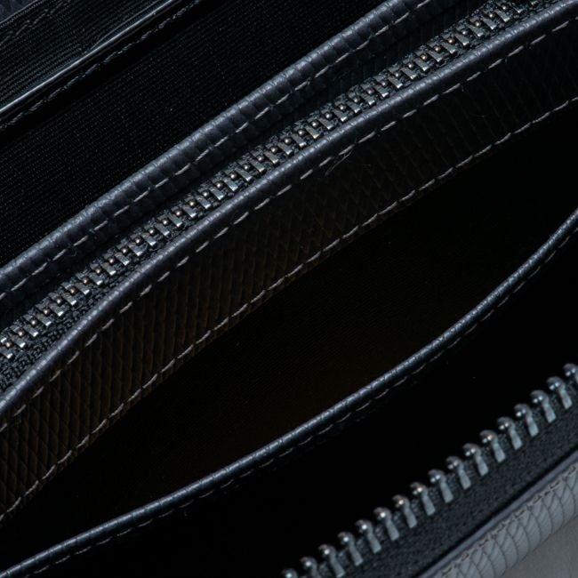 LANVIN COLLECTION LEATHER COMBINATION ラウンドファスナー長財布 グレー