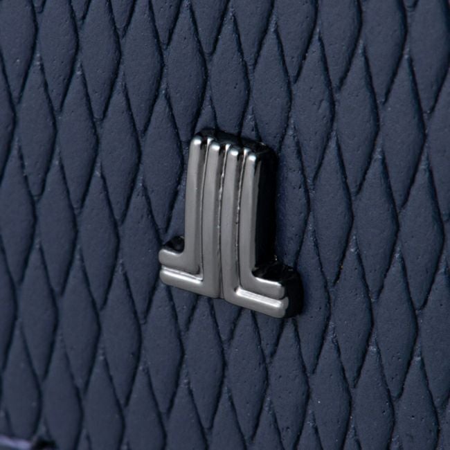 LANVIN COLLECTION LEATHER COMBINATION 小銭入れ付き二つ折り財布 ネイビー