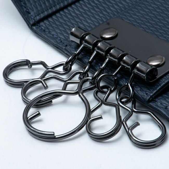 LANVIN COLLECTION LEATHER COMBINATION キーケース ネイビー