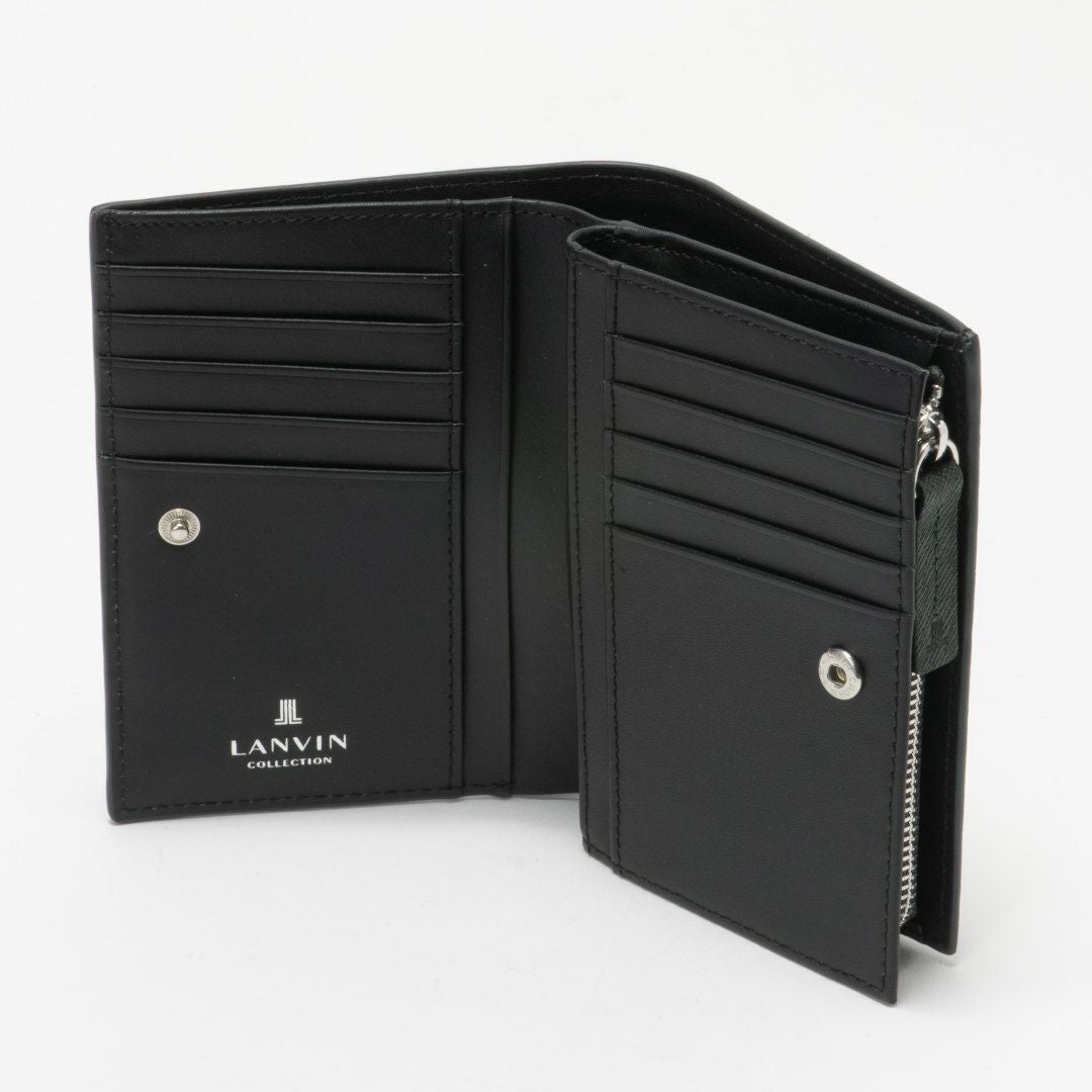 【LANVIN COLLECTION / ランバン コレクション】 二つ折り財布 LANVIN COLLECTION couleur du vin 小銭入れ付き二つ折り財布(縦型