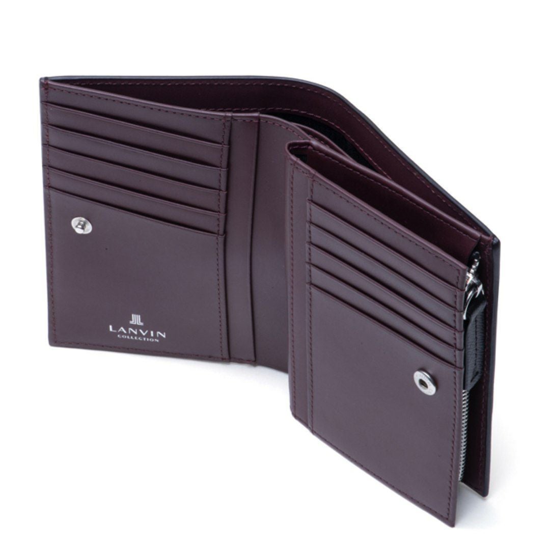 LANVIN COLLECTION couleur du vin 小銭入れ付き二つ折り財布(縦型) ブラック