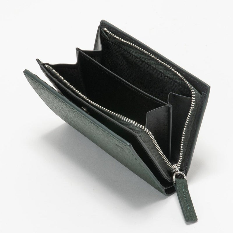 LANVIN COLLECTION couleur du vin 小銭入れ付き二つ折り財布(縦型) グリーン