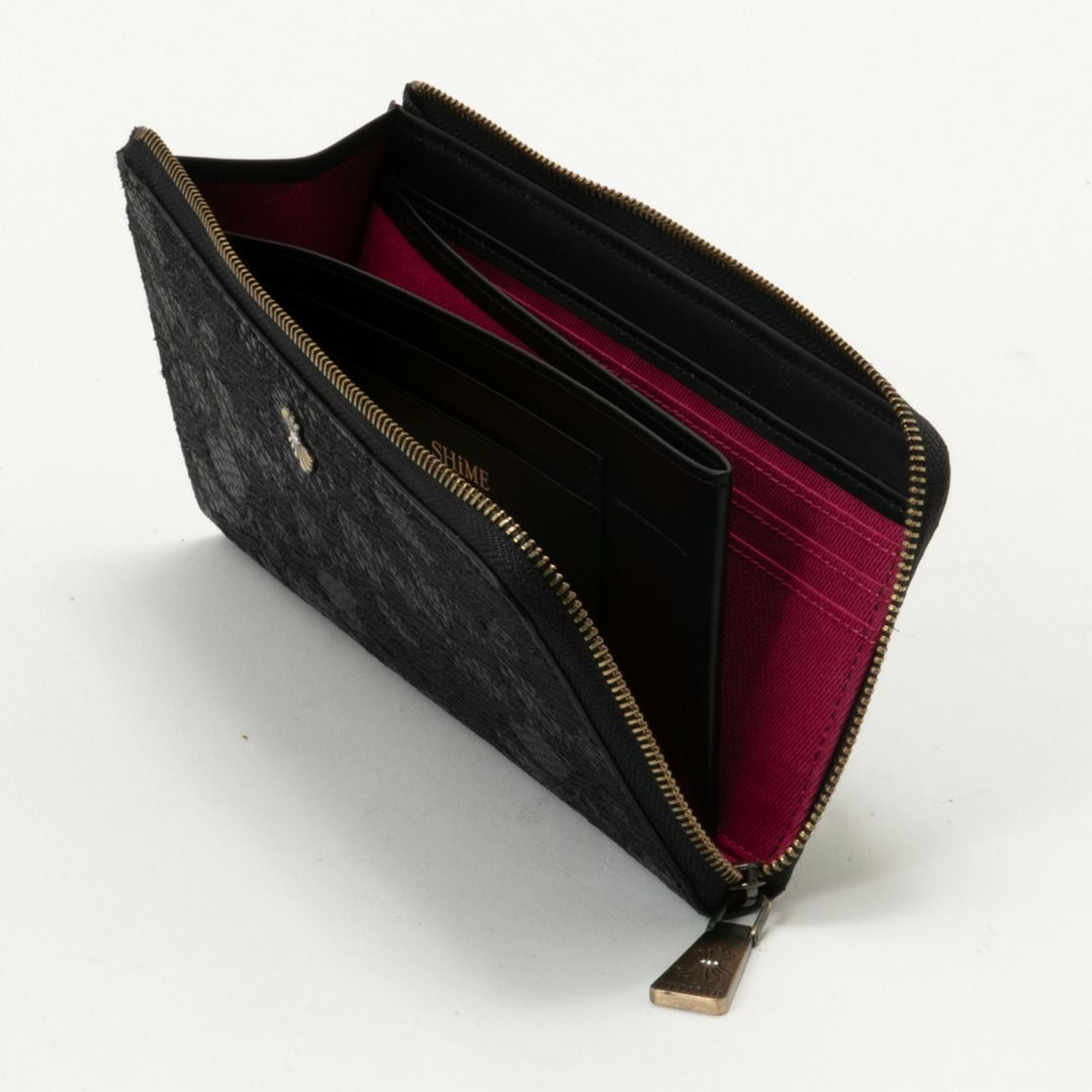 SHiME FLOWER コリーナレース L字ファスナー長財布 商品｜THE BAGMANIA