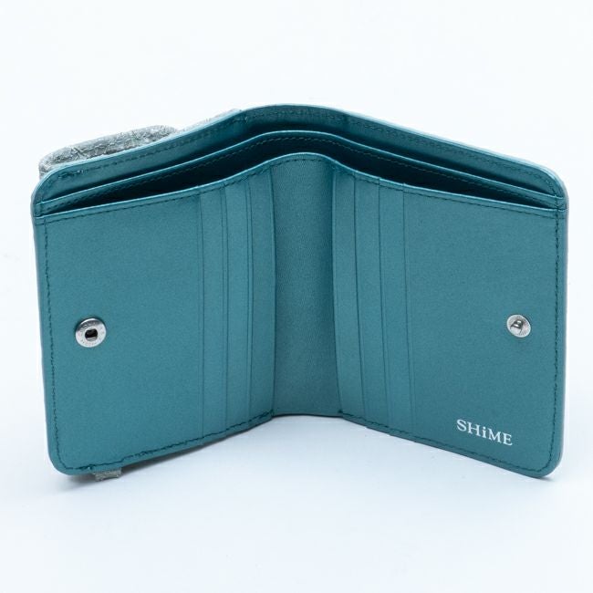 【新品】シィメフラワー✨コリーナレース BOX小銭入れ付き 折り財布 グリーン SHIME - 【新品】シィメフラワー✨コリーナレース BOX小銭入れ付き