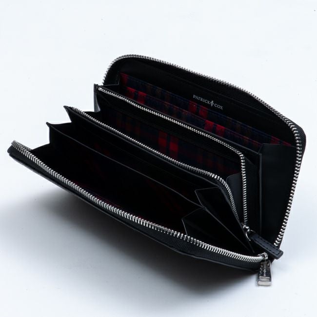 PATRICK COX エンボスレザーコンビネーション ラウンドファスナー長