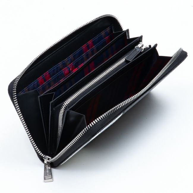 PATRICK COX エンボスレザーコンビネーション ラウンドファスナー長