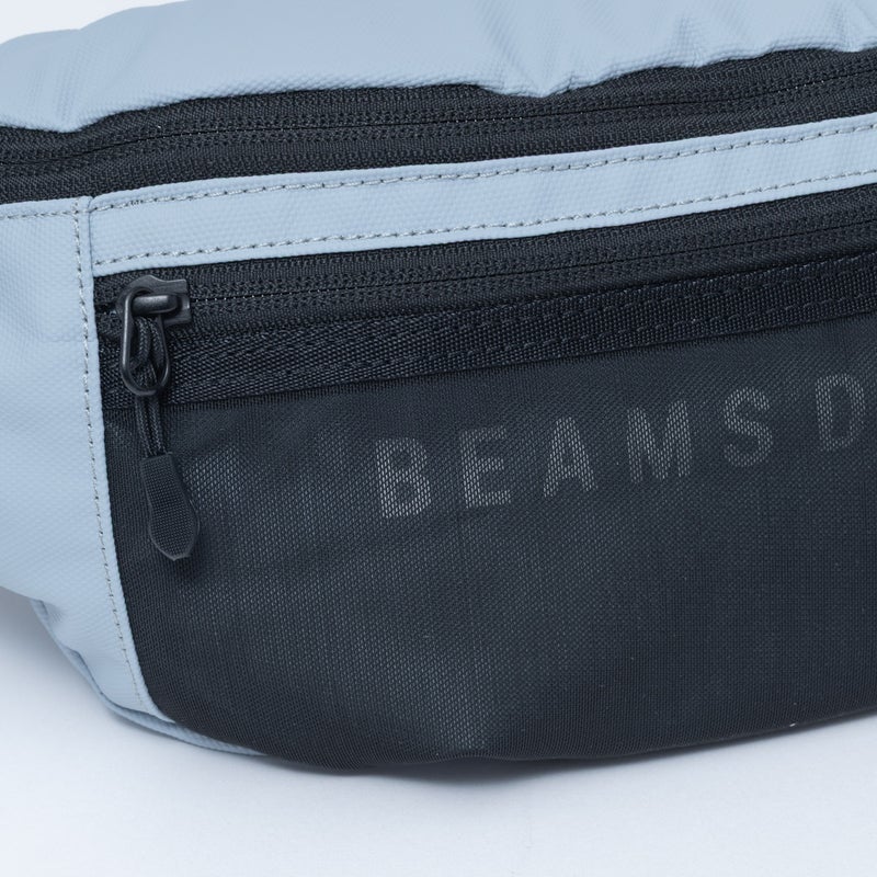 BEAMS DESIGN ELASTIC MESH ボディバッグ【BMMH0BS2】 ライトグレー