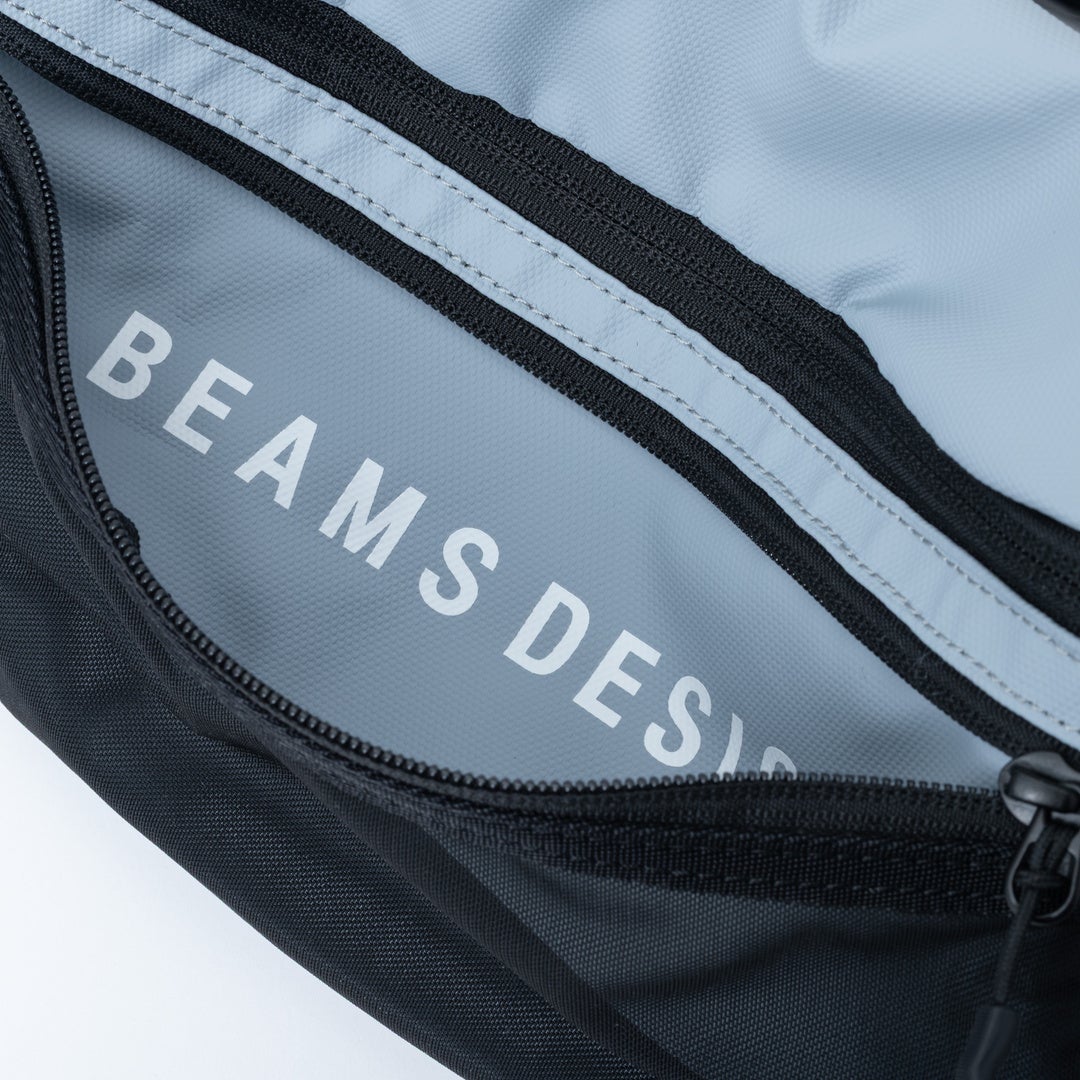 BEAMS DESIGN ELASTIC MESH ボディバッグ【BMMH0BS2】 ライトグレー