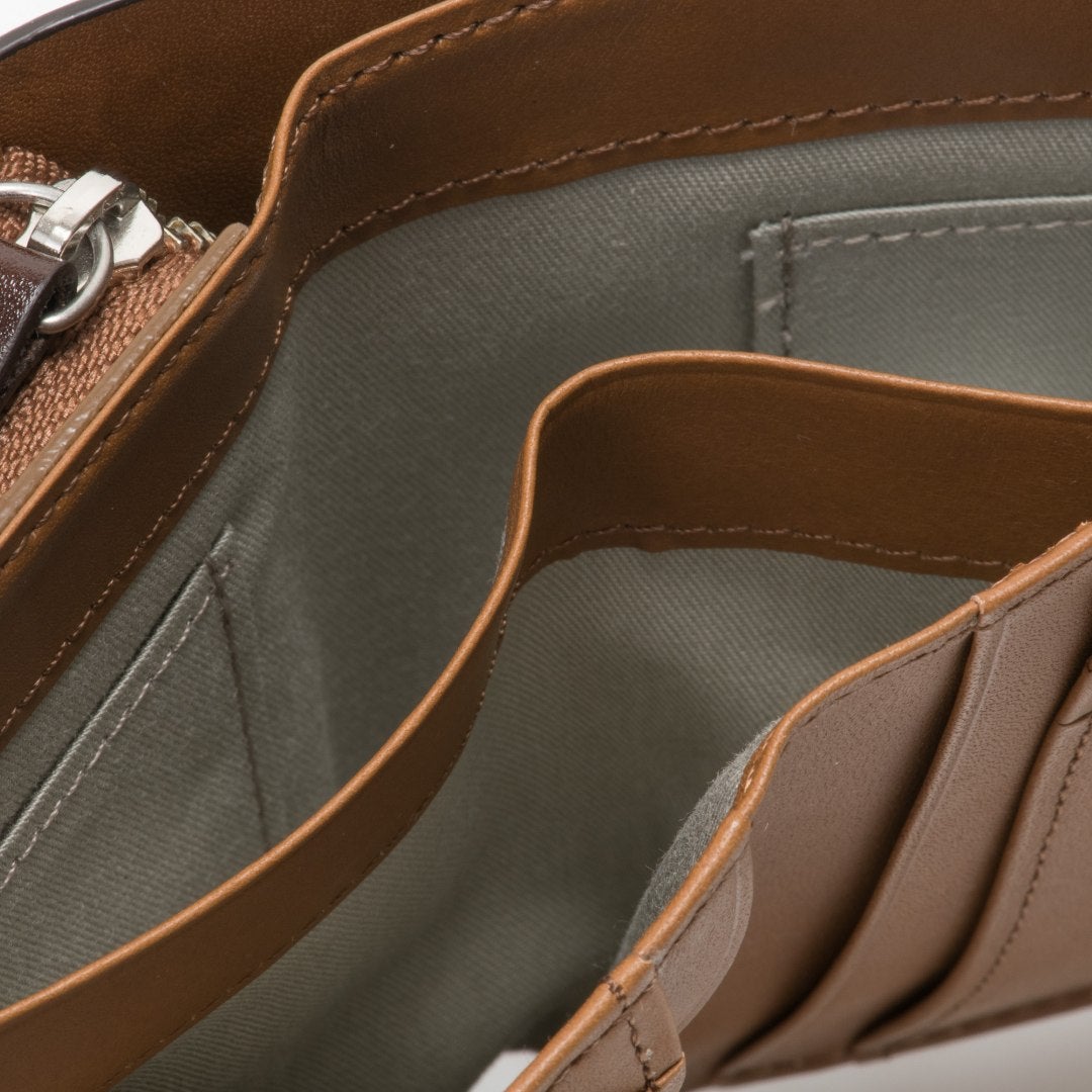 MARGARET HOWELL idea ベンジャミン ラウンドファスナー折り財布(B) ダークブラウン