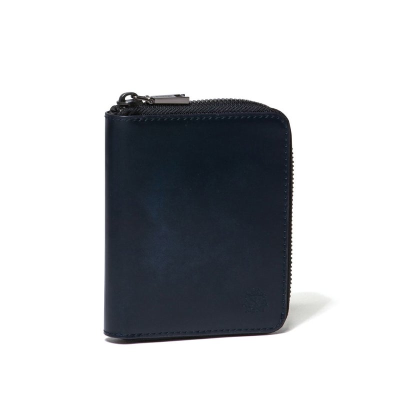 Dubeige ADVAN LEATHER ラウンドファスナー縦型折り財布 ネイビー