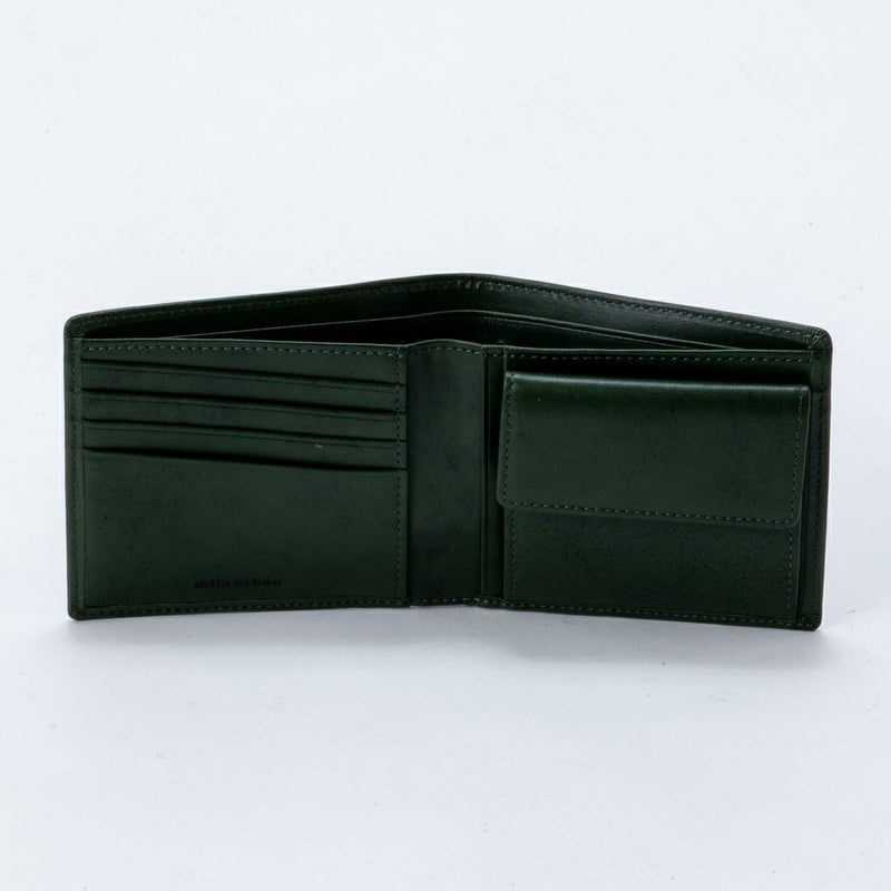 mila schon SHADOW SMOOTH 小銭入れ付き折り財布 グリーン