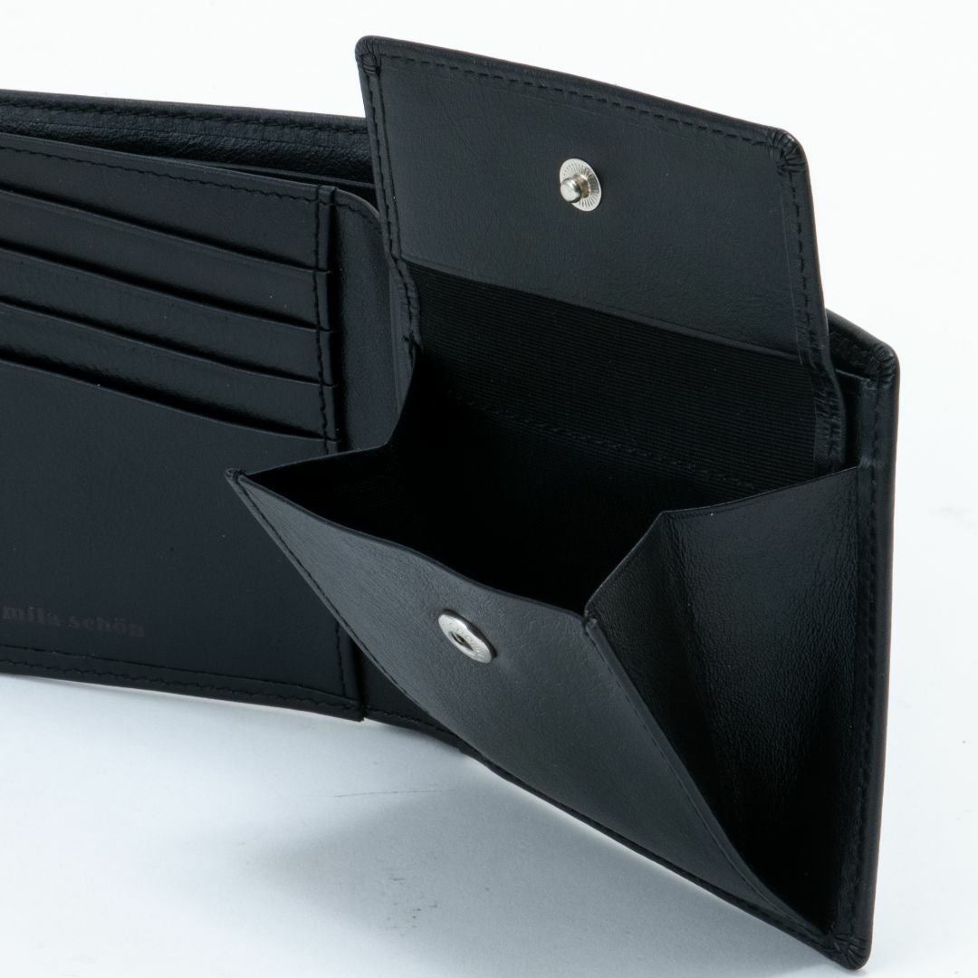 mila schon SHADOW SMOOTH 小銭入れ付き折り財布 ブラック