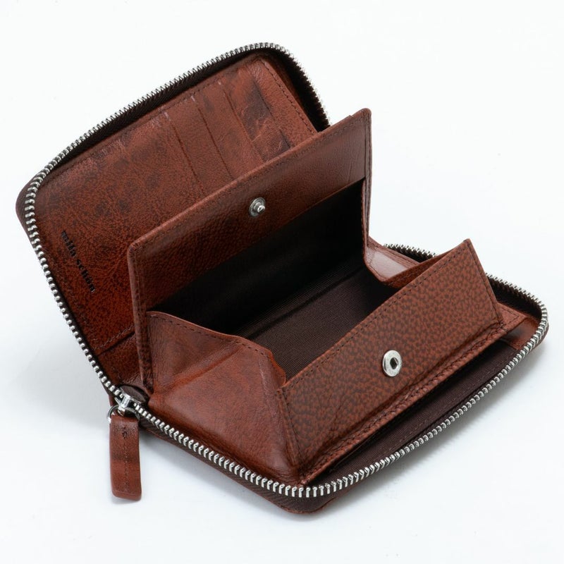 mila schon SHADOW SMOOTH ラウンドファスナー折り財布(縦型) ブラウン