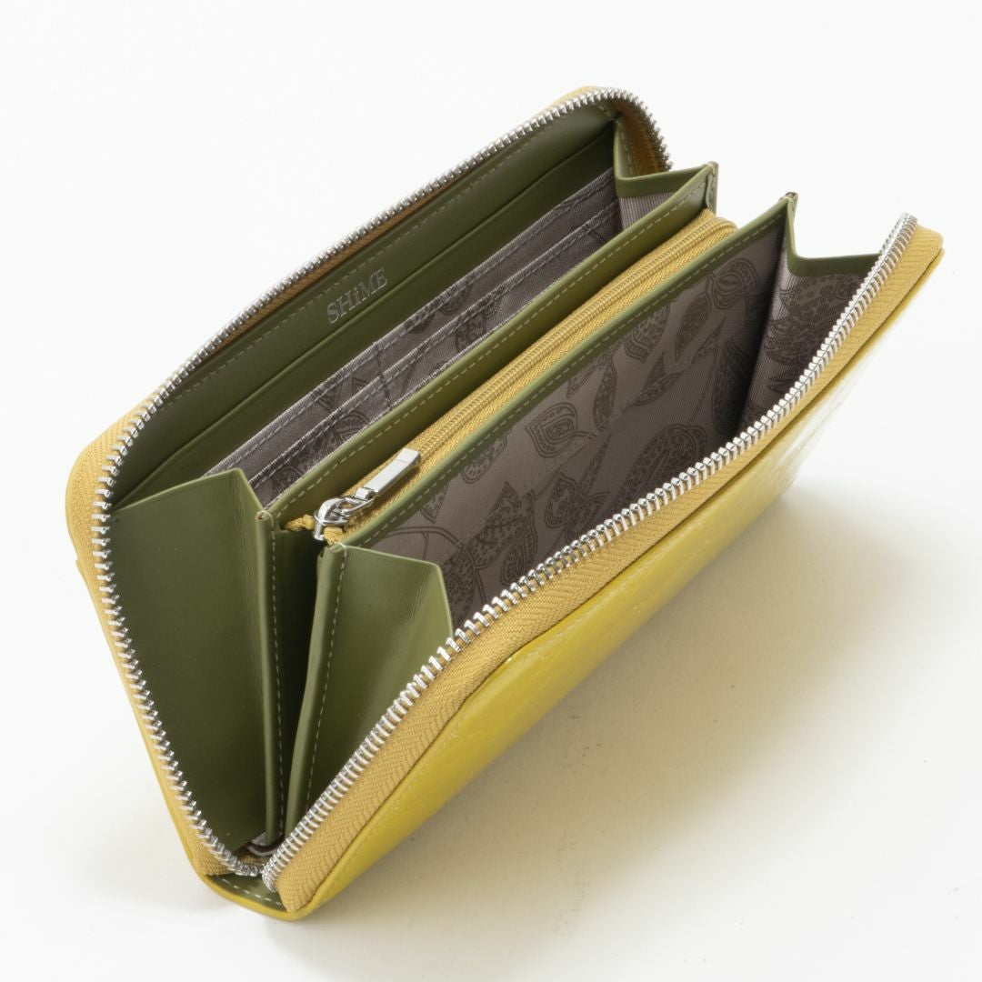 SHiME FLOWER アジネスエナメル ラウンドファスナー長財布 商品｜THE