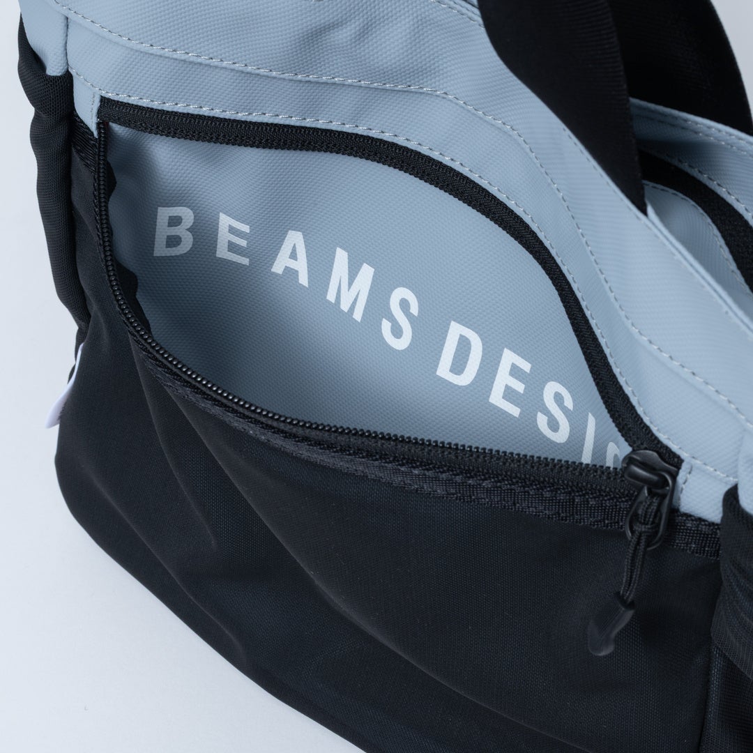 BEAMS DESIGNE LASTIC MESH 2WAYトートバッグ【BMMH0BT2】 ライトグレー