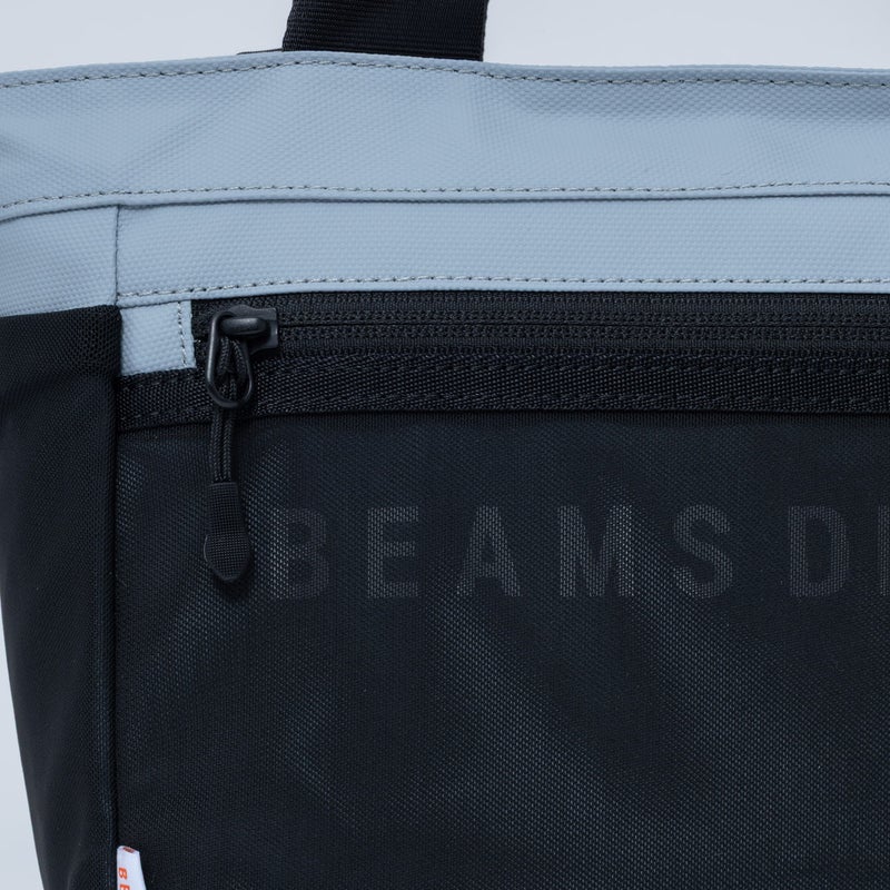 BEAMS DESIGNE LASTIC MESH 2WAYトートバッグ【BMMH0BT2】 ライトグレー