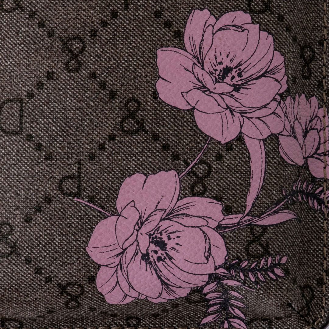 PINKY&DIANNE フラワーペイント スマホショルダー ブラウン