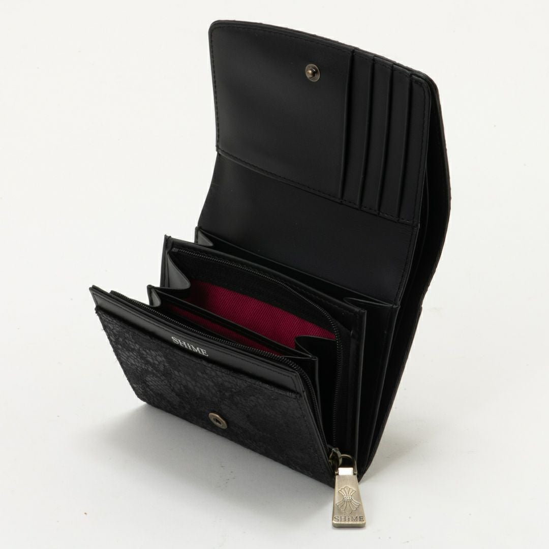 SHiME FLOWER コリーナレース L字ファスナー折り財布 商品｜THE BAGMANIA