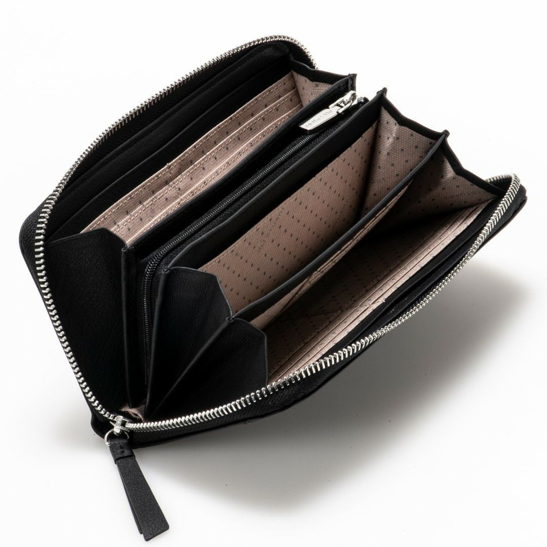 【美品】JILLSTUART ラウンドファスナー 長財布 ブラック ジルスチュアート JILLSTUART 財布 ラウンドファスナー長財布