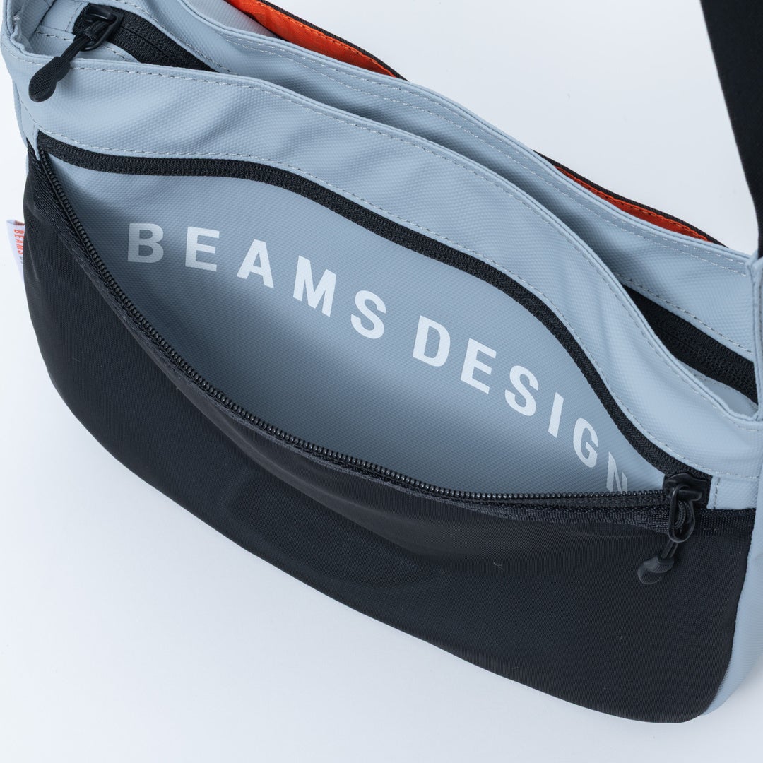 BEAMS DESIGNE LASTIC MESH ショルダーバッグ【BMMH0BS6】 ライトグレー