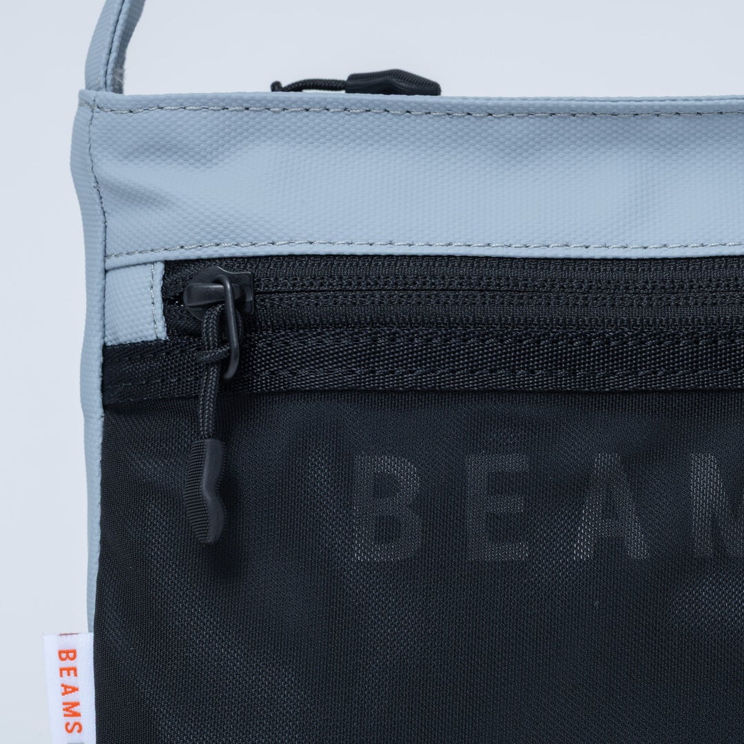 BEAMS DESIGNE LASTIC MESH ショルダーバッグ【BMMH0BS6】 ライトグレー