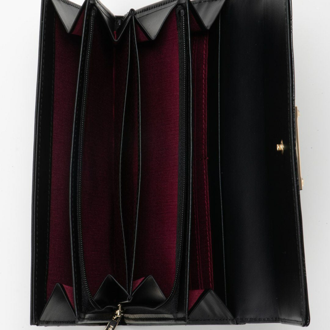 PINKY&DIANNE エンボスロゴ 長財布 ワインレッド PINKY&DIANNE（ピンキー アンド ダイアン） 長財布 かぶせ コモン