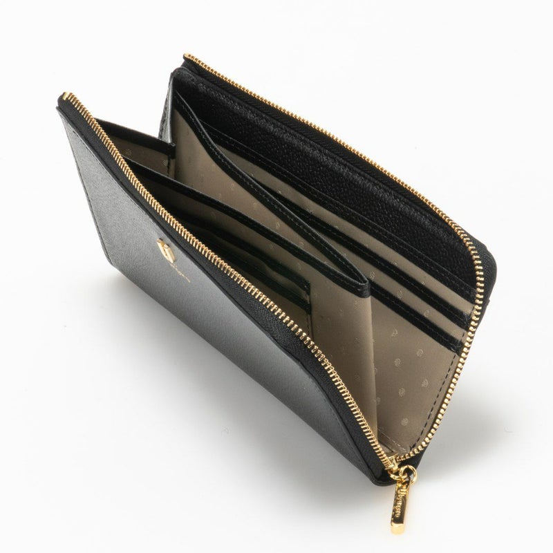 U by ungaro オルガ L字ファスナー長財布 ブラック