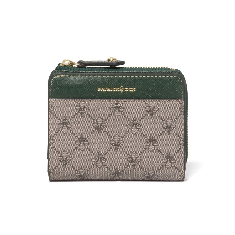 PATRICK COX リッチ L字ファスナー折り財布 グリーン