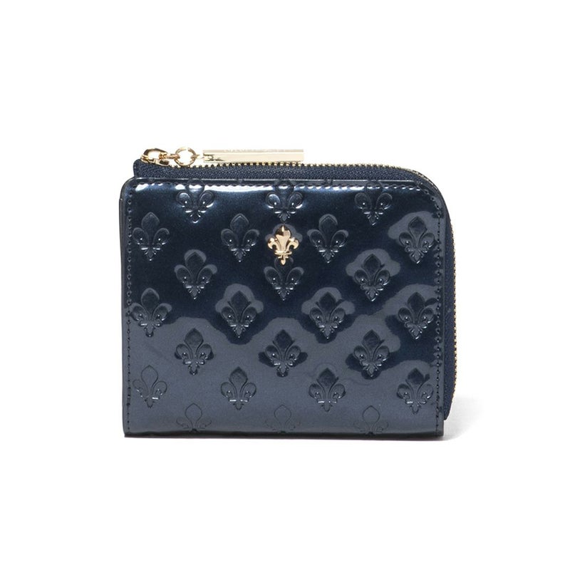 【11/28(木)発売 GLOW1月号掲載】PATRICK COX グリッターリリー L字ファスナー折り財布 ネイビー