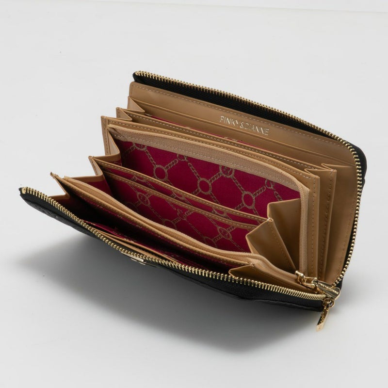 PINKY&DIANNE &ユニオン L字ファスナー長財布 ブラック